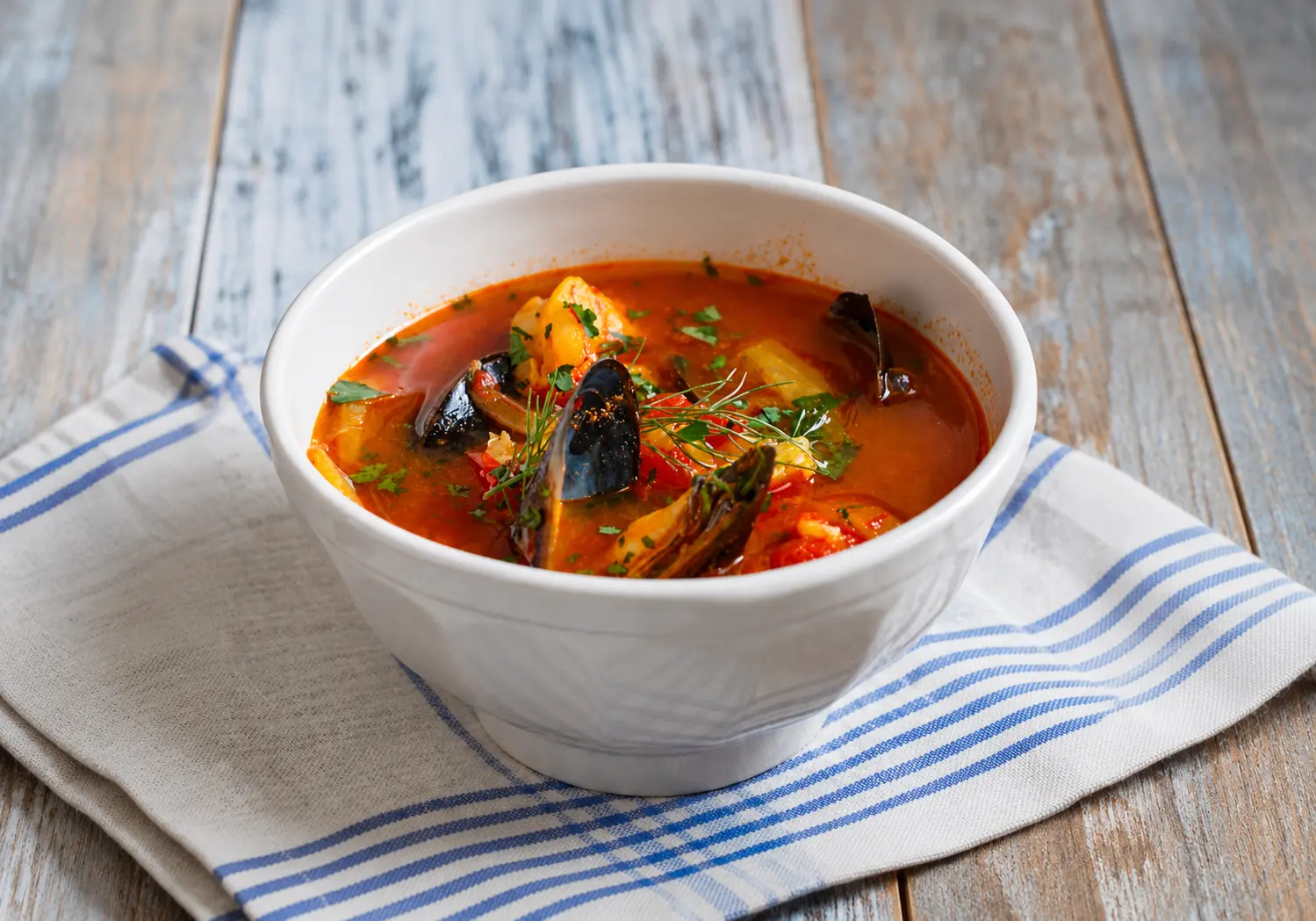 Traditional aljotta fish soup