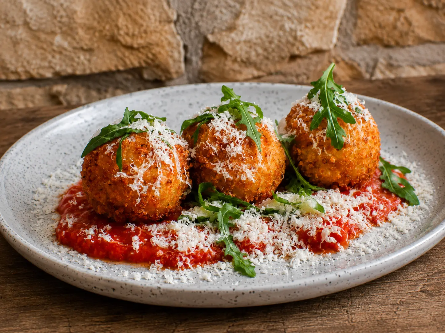 Arancini bolognese e mozzarella