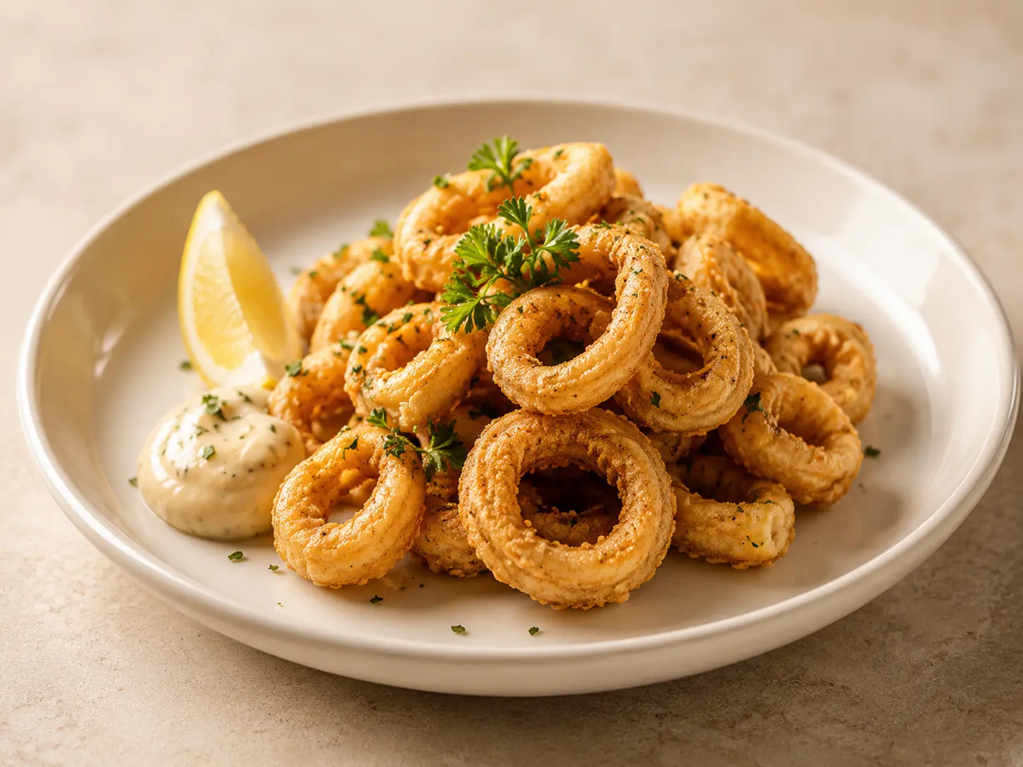 Fresh calamari fritti
