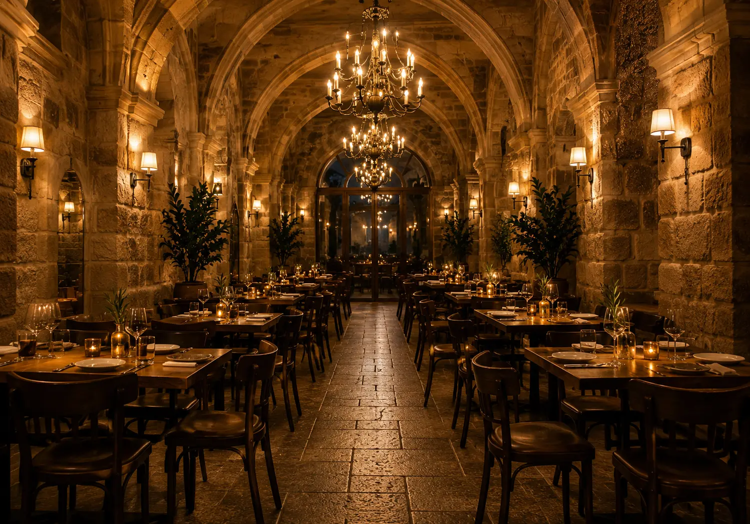 Candle-lit dining room at Galea's Kitchen