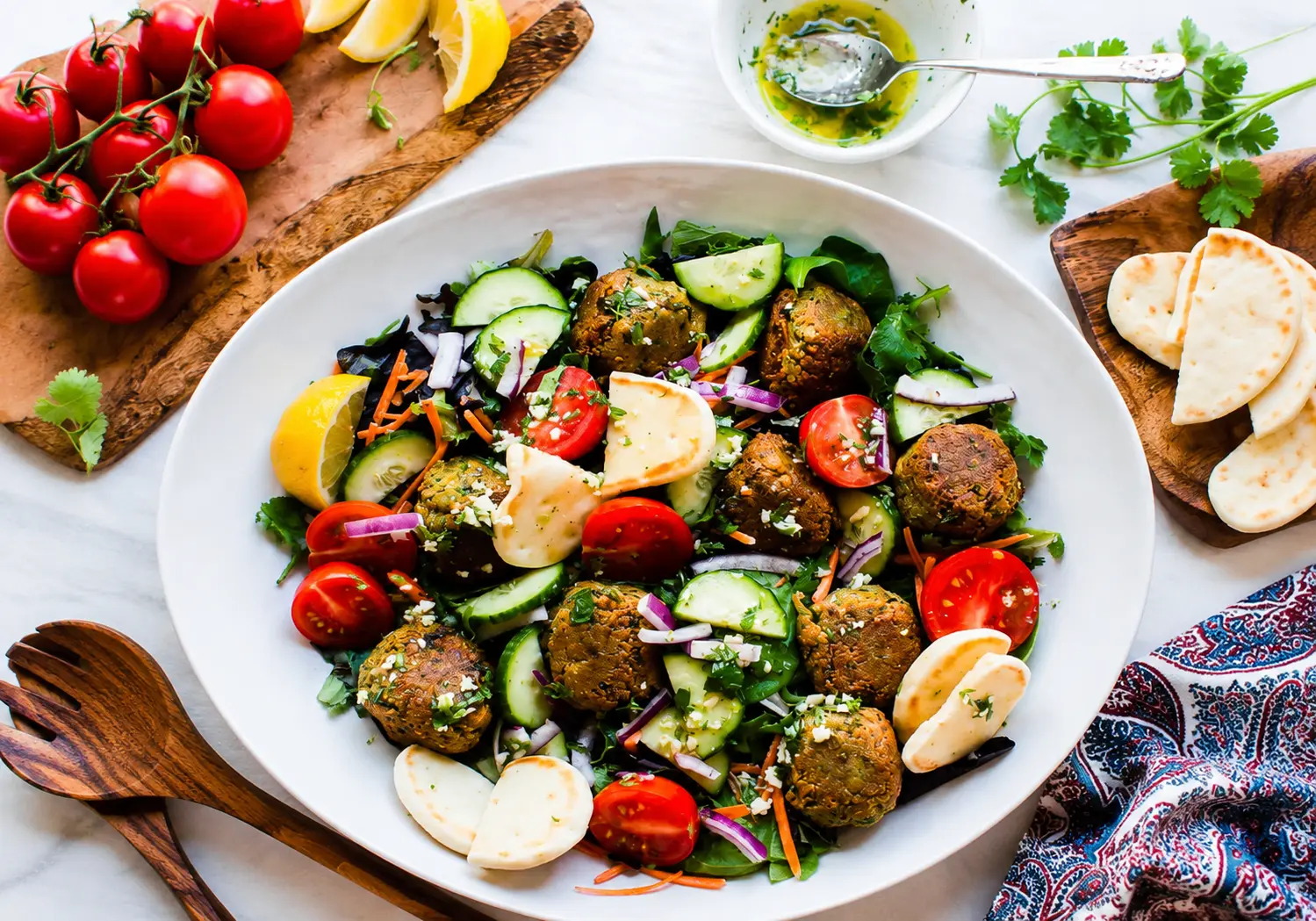 Homemade falafel salad