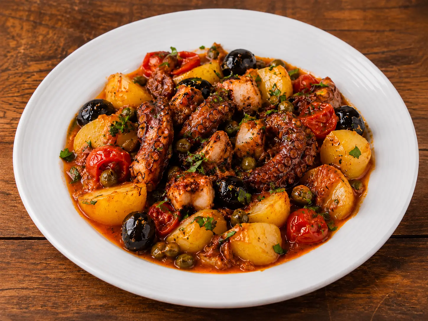 Traditional octopus stew qarnita