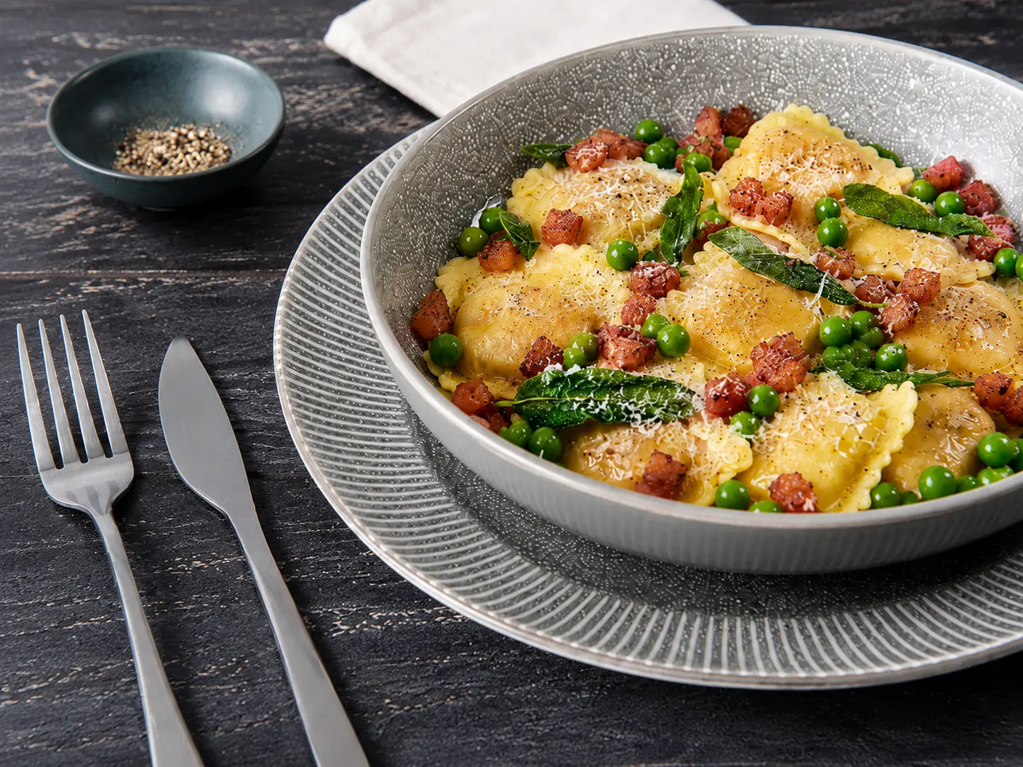 Local rabbit ravioli