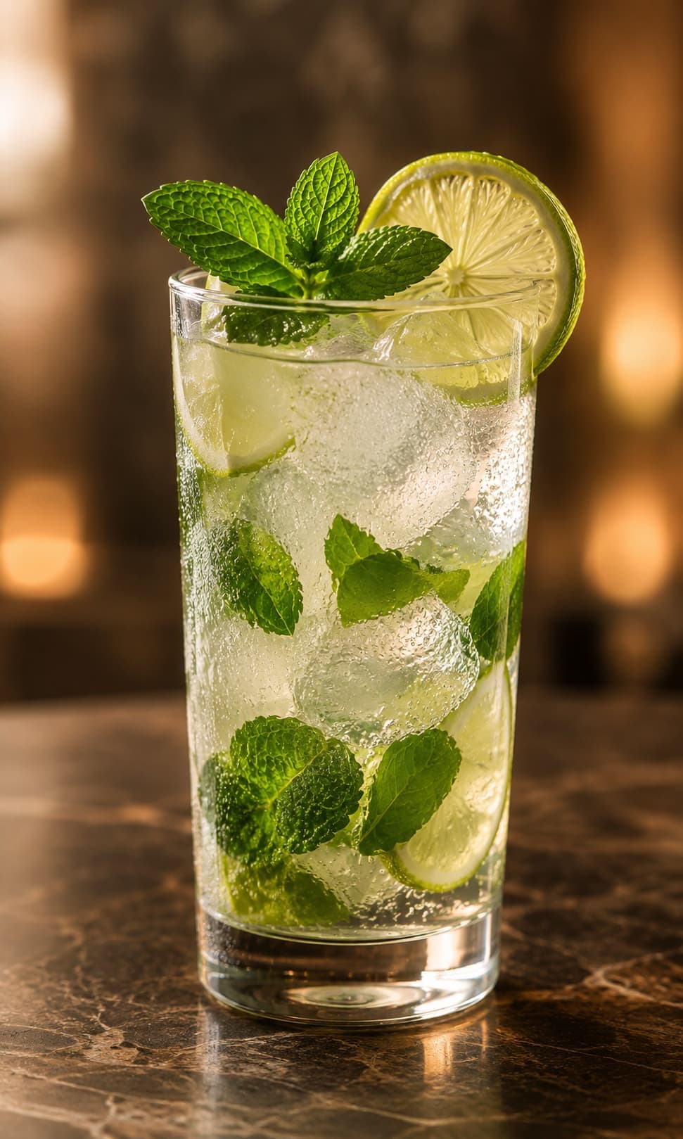 Non-alcoholic mojito with mint